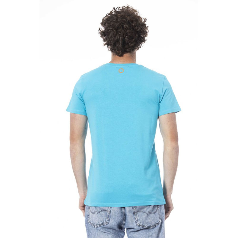 Trussardi Beachwear Light Blue Cotton T-Shirt