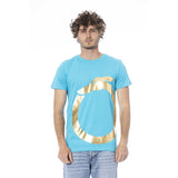 Trussardi Beachwear Light Blue Cotton T-Shirt