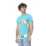 Trussardi Beachwear Light Blue Cotton T-Shirt