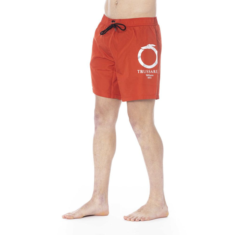 Trussardi Beachwear Red Polyester Swimwear