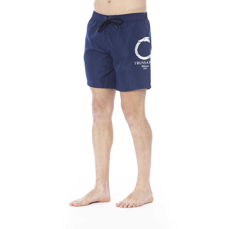 Trussardi Beachwear Blue Polyester Swimwear