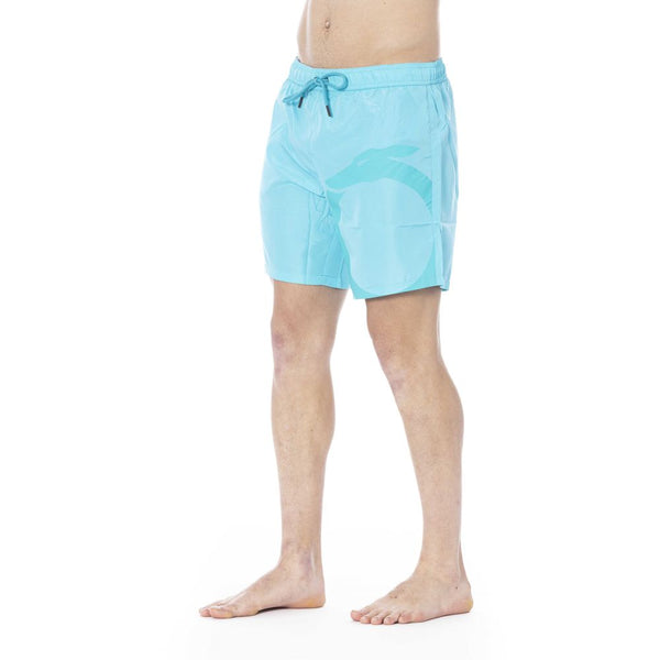 Trussardi Beachwear Light Blue Polyester Swimwear