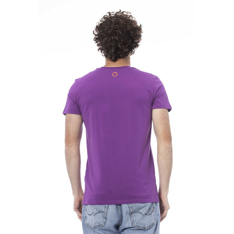 Trussardi Beachwear Purple Cotton T-Shirt