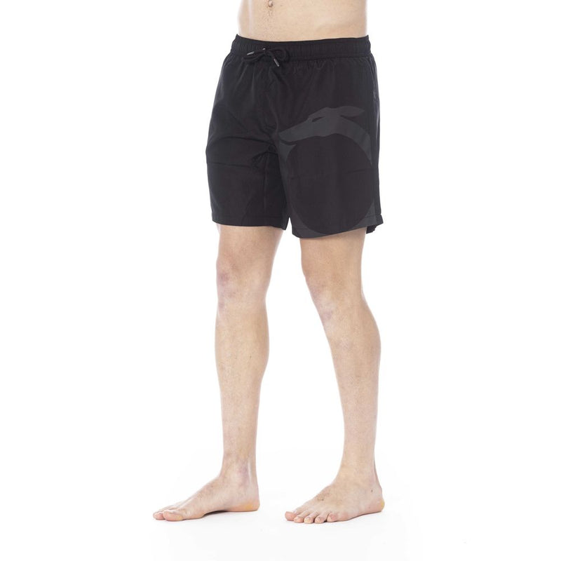 Trussardi Beachwear Black Polyester Swimwear