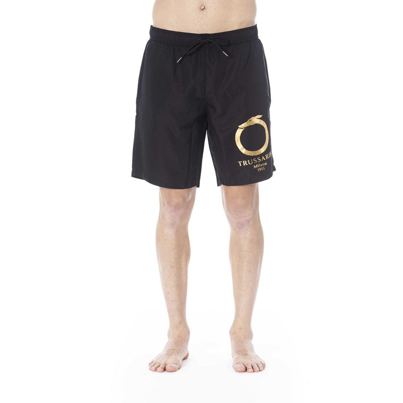 Trussardi Beachwear Black Polyester Swimwear