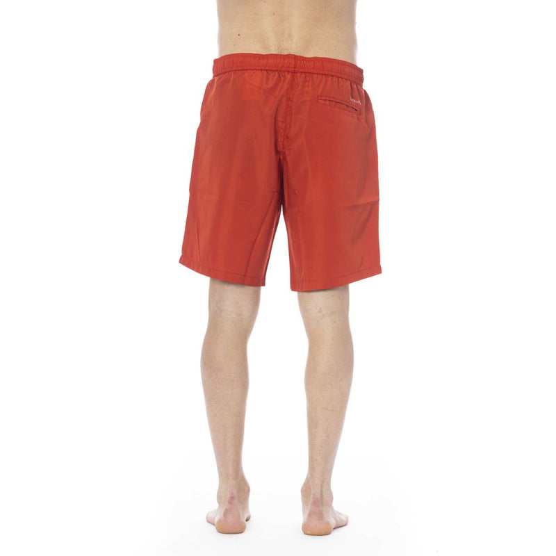 Trussardi Beachwear Red Polyester Swimwear