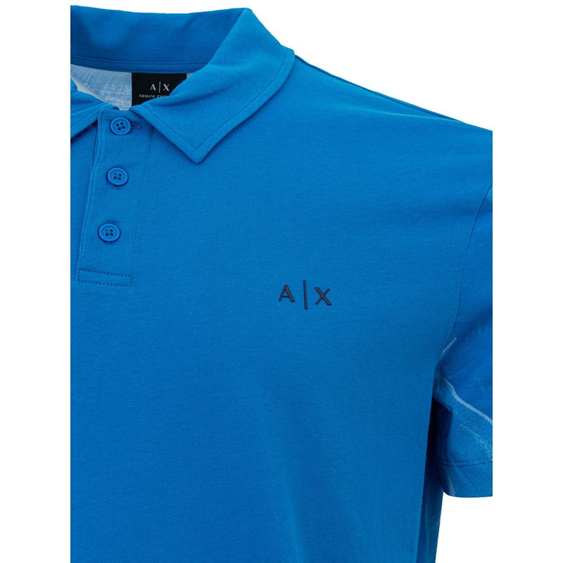 Armani Exchange Sleek Blue Cotton Polo Shirt for Men