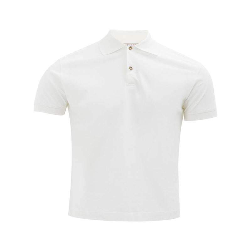 Luca Faloni Elegant White Cotton Polo Shirt for Men