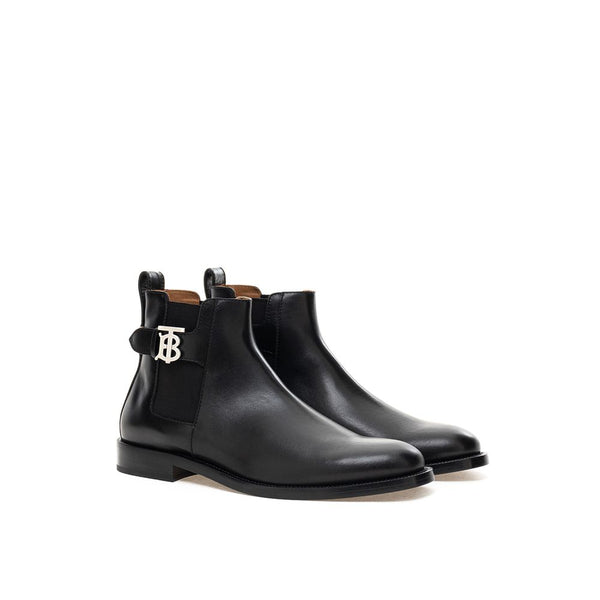 Burberry Elegant Black Leather Men's Boots