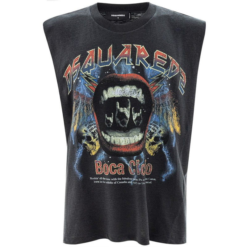 Dsquared² Sleek Cotton Black Tee for the Modern Man