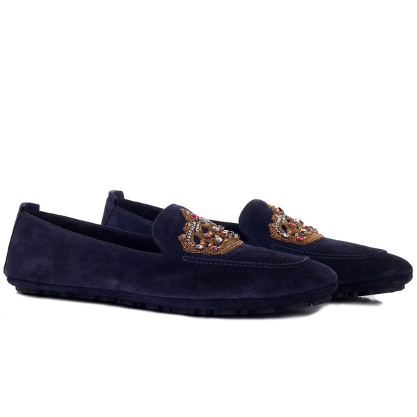 Dolce & Gabbana Blue Leather Di Calfskin Loafer