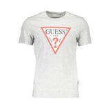 Guess Jeans Chic Gray Slim Fit Logo Tee