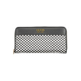 Guess Jeans Sleek Black Polyethylene Wallet with Contrasting Details