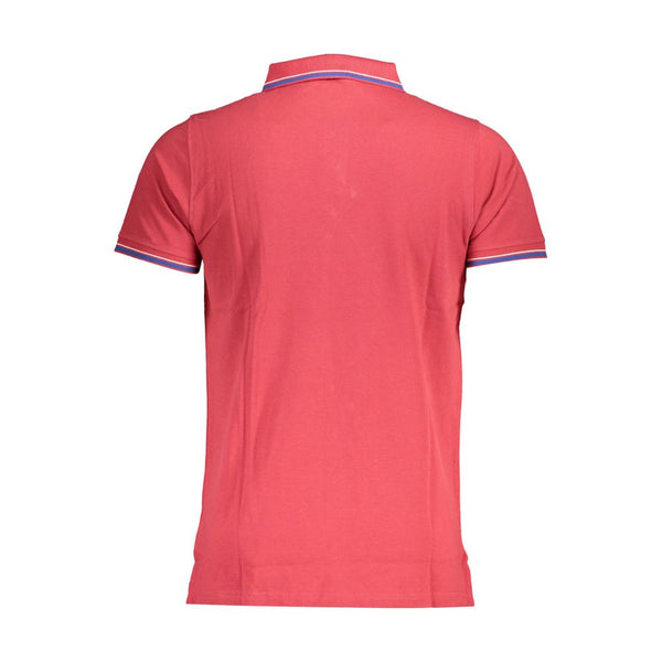 Norway 1963 Chic Contrast Detail Red Polo Shirt