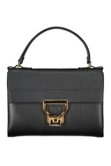 Coccinelle Chic Black Leather Handbag with Twist Lock