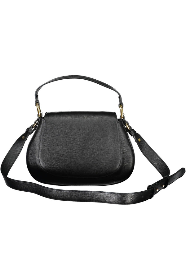 Coccinelle Elegant Black Leather Handbag with Adjustable Strap