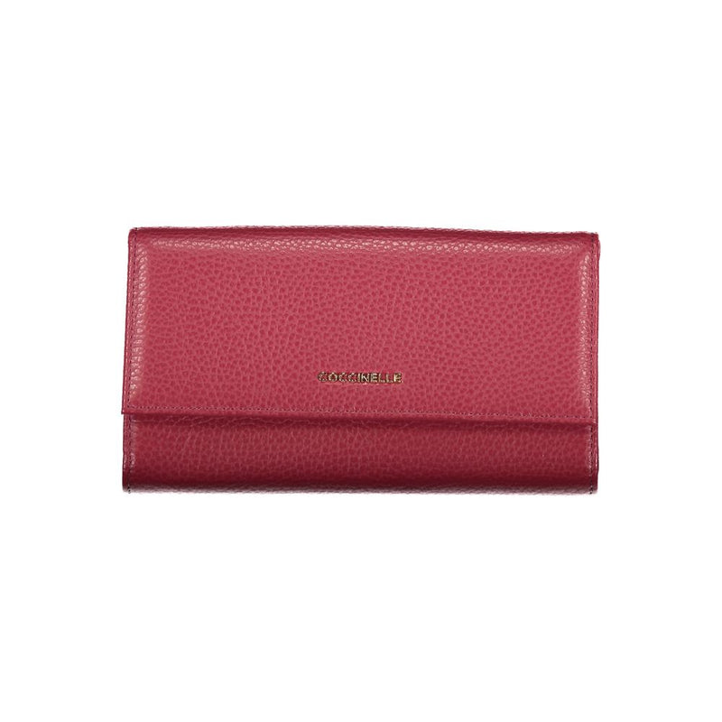 Coccinelle Elegant Dual-Compartment Pink Leather Wallet