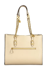 Guess Jeans Beige Chain-Link Shoulder Handbag