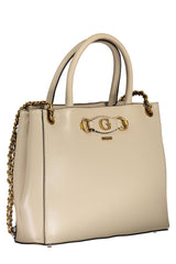 Guess Jeans Chic Beige Dual-Handle Chain Shoulder Bag