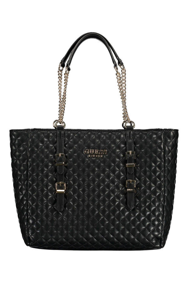 Guess Jeans Elegant Black Chain Shoulder Handbag