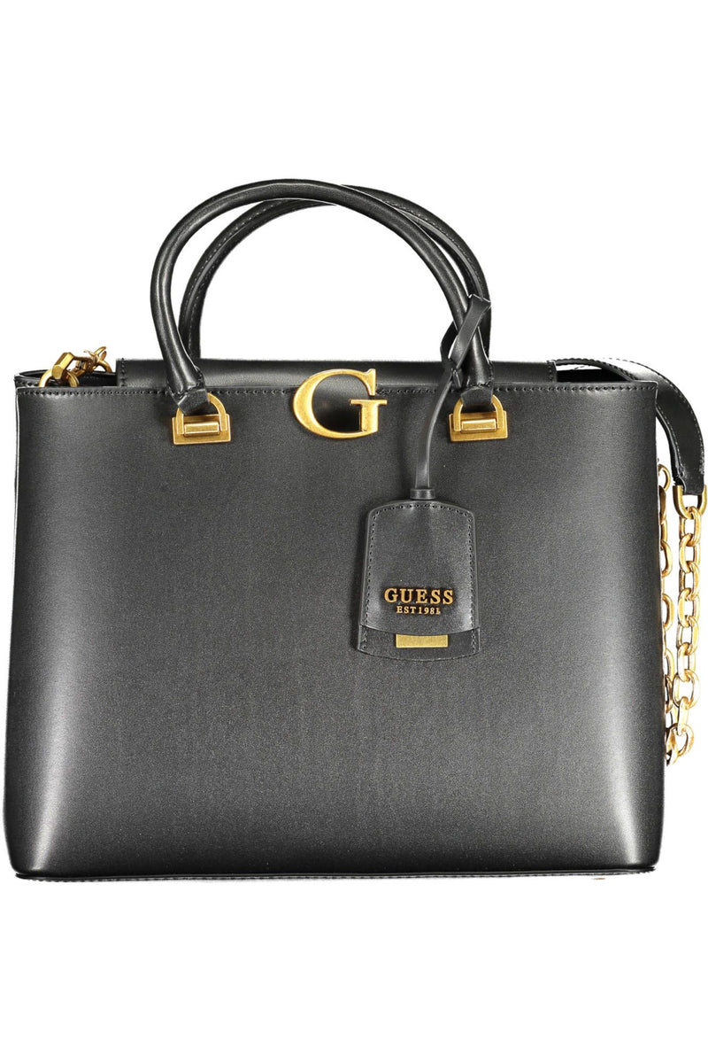 Guess Jeans Elegant Black Chain-Strap Tote Bag