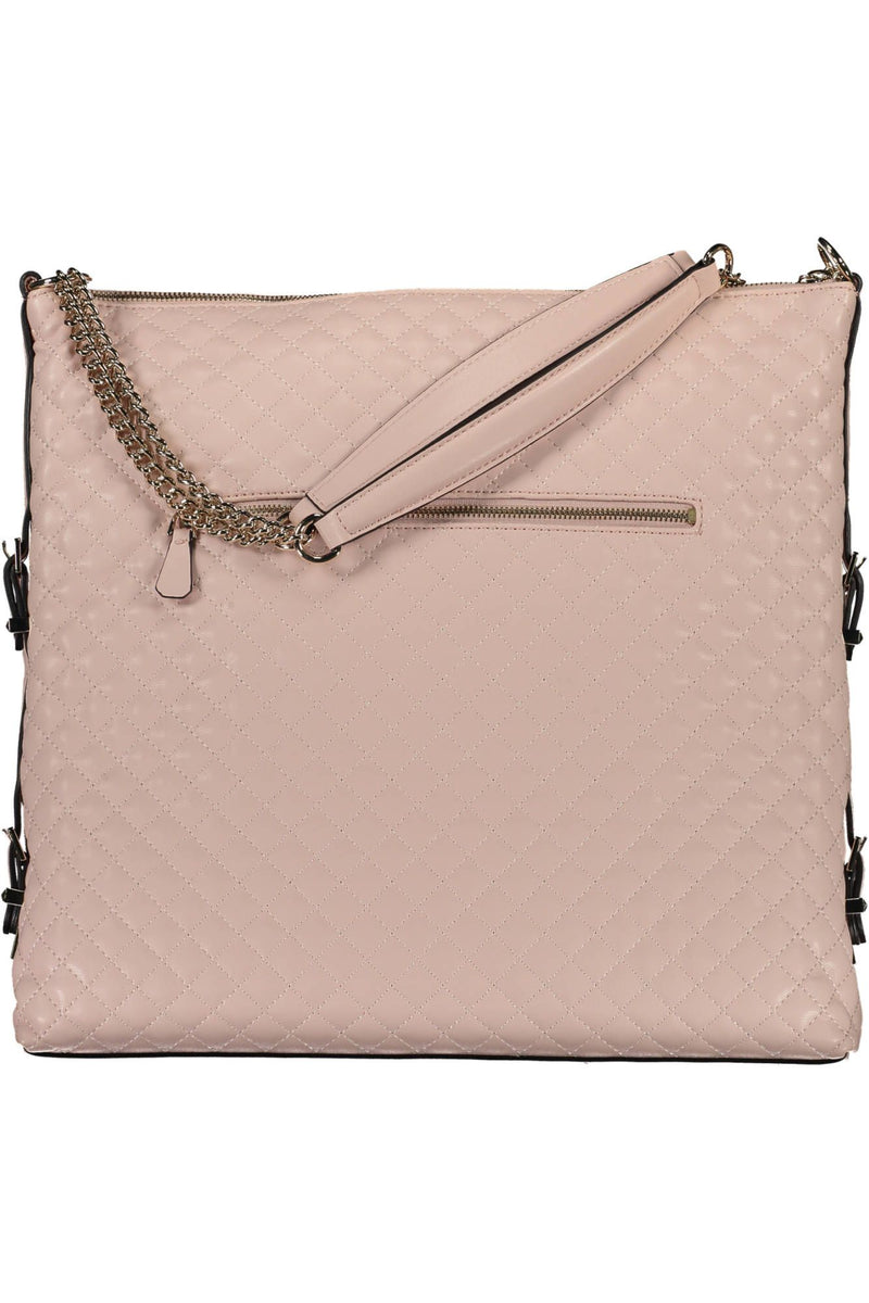 Guess Jeans Chic Pink Polyurethane Chain-Handle Shoulder Bag