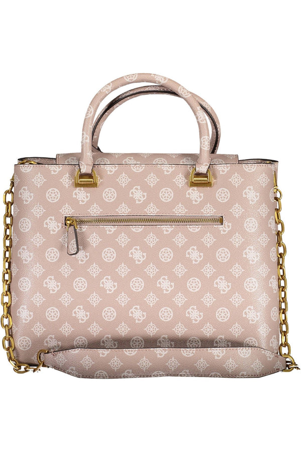 Guess Jeans Chic Pink Two-Handle Guess Handbag with Chain Strap