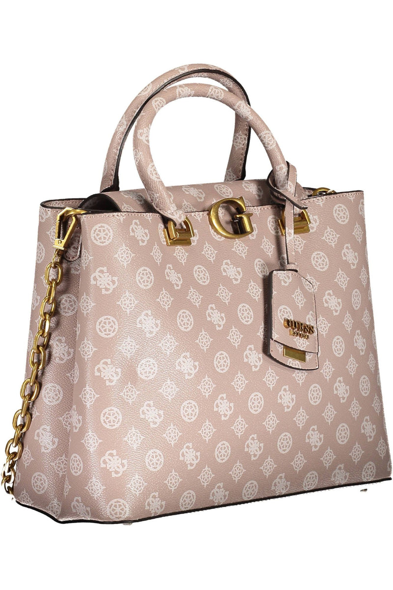 Guess Jeans Chic Pink Two-Handle Guess Handbag with Chain Strap