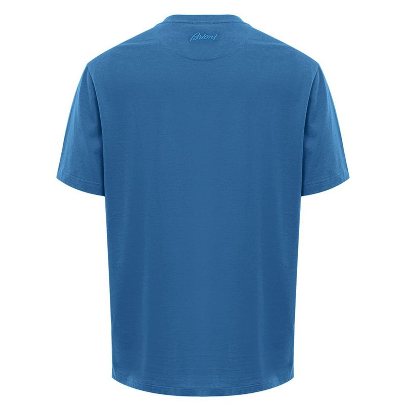 Brioni Blue Cotton T-Shirt